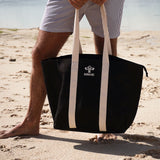 Black Large Canvas Beach Bag