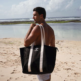 Black Large Canvas Beach Bag