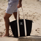 Black Large Canvas Beach Bag