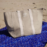 Cream Large Canvas Beach Bag