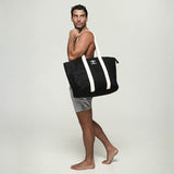 Black Large Canvas Beach Bag