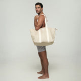 Cream Large Canvas Beach Bag