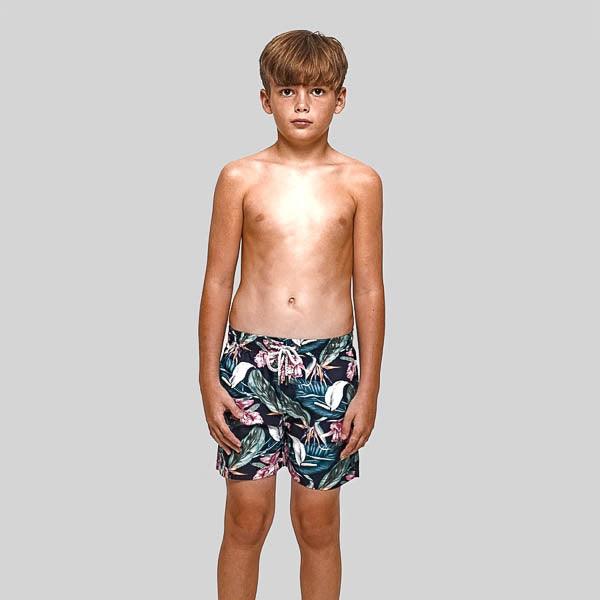 Roscoe Green Boys Swim Trunks - Bondi Joe Swimwear